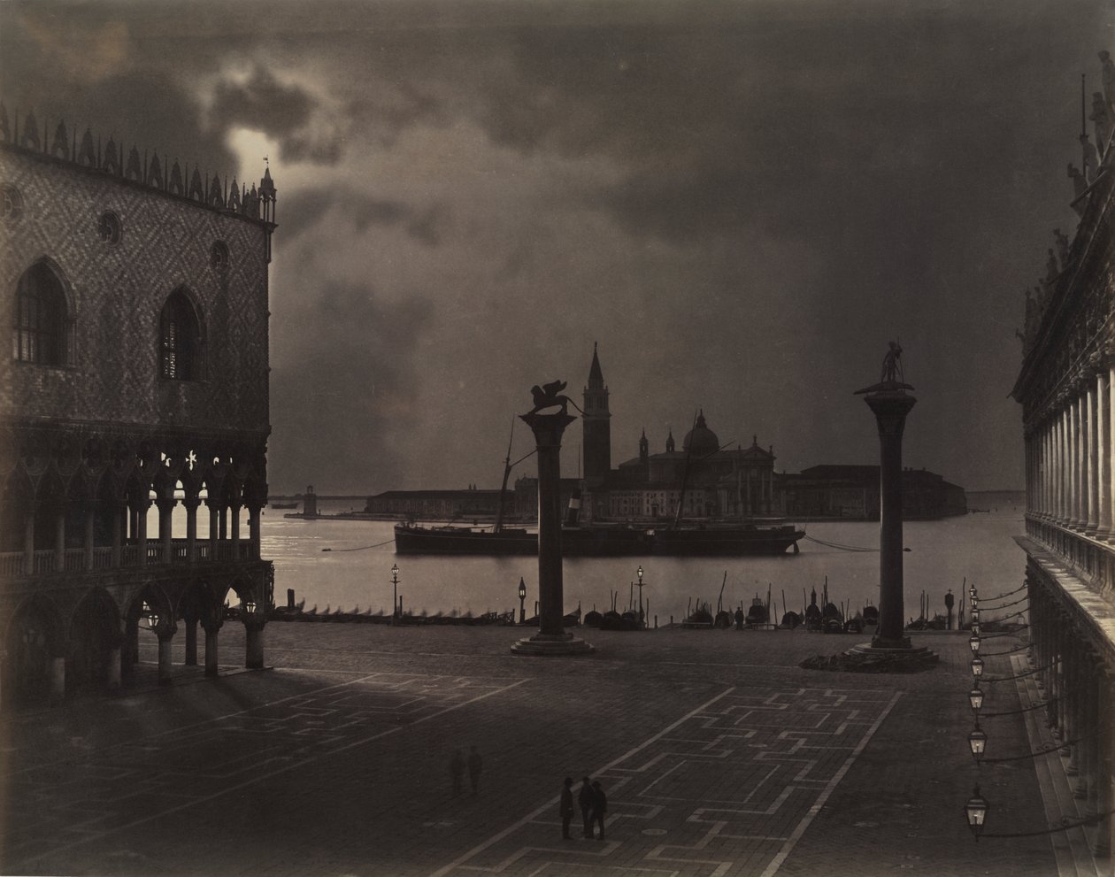 Veneza: São Marcos olhando para San Giorgio Maggiore, ao luar de Johann Christian Neuber