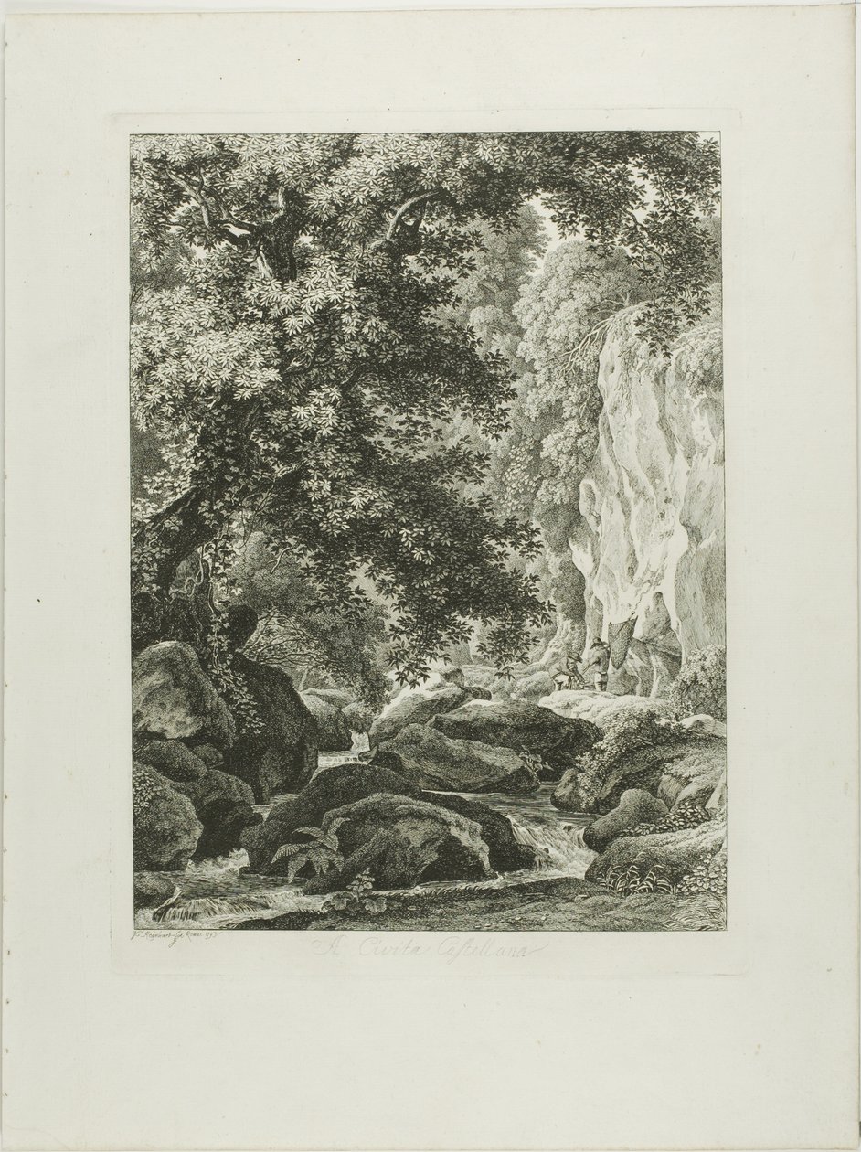 A Civita Castellana, de Pitorescos Prospectos Etched da Itália de Johann Christian Reinhart