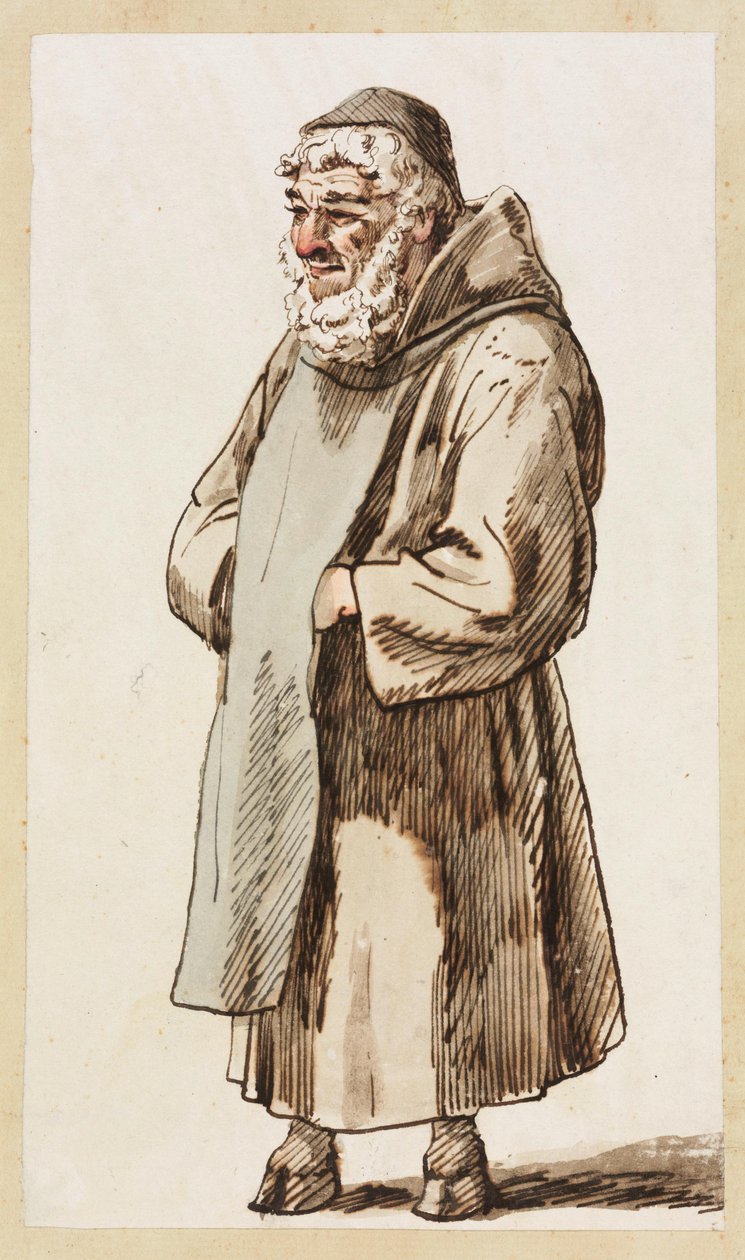 O eremita no monte Epomeo, na ilha de Ischia de Johann Christian Reinhart
