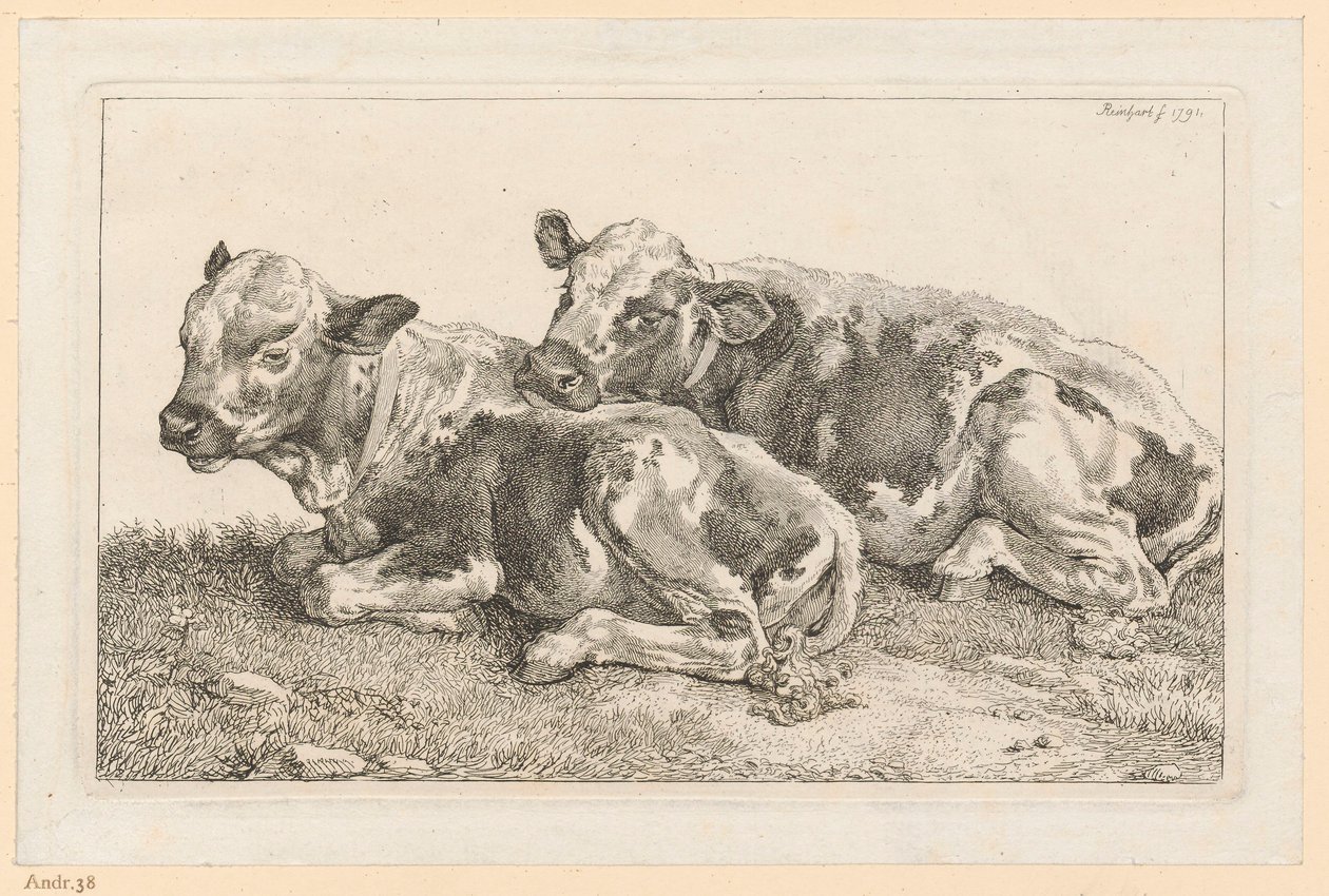 Dois bezerrinhos de Johann Christian Reinhart