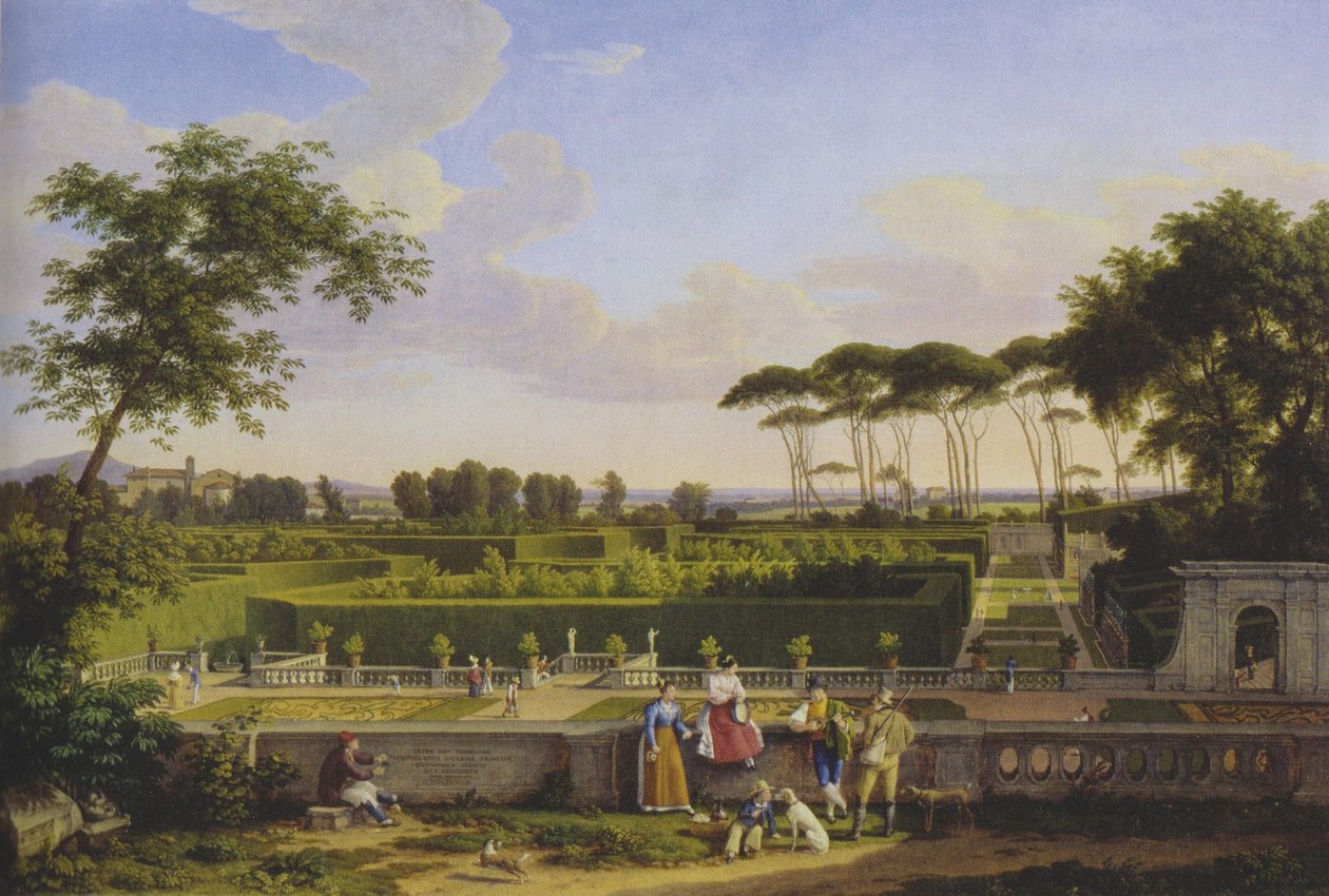 Alemão: No parque da Villa Doria Pamphilj de Johann Christian Reinhart
