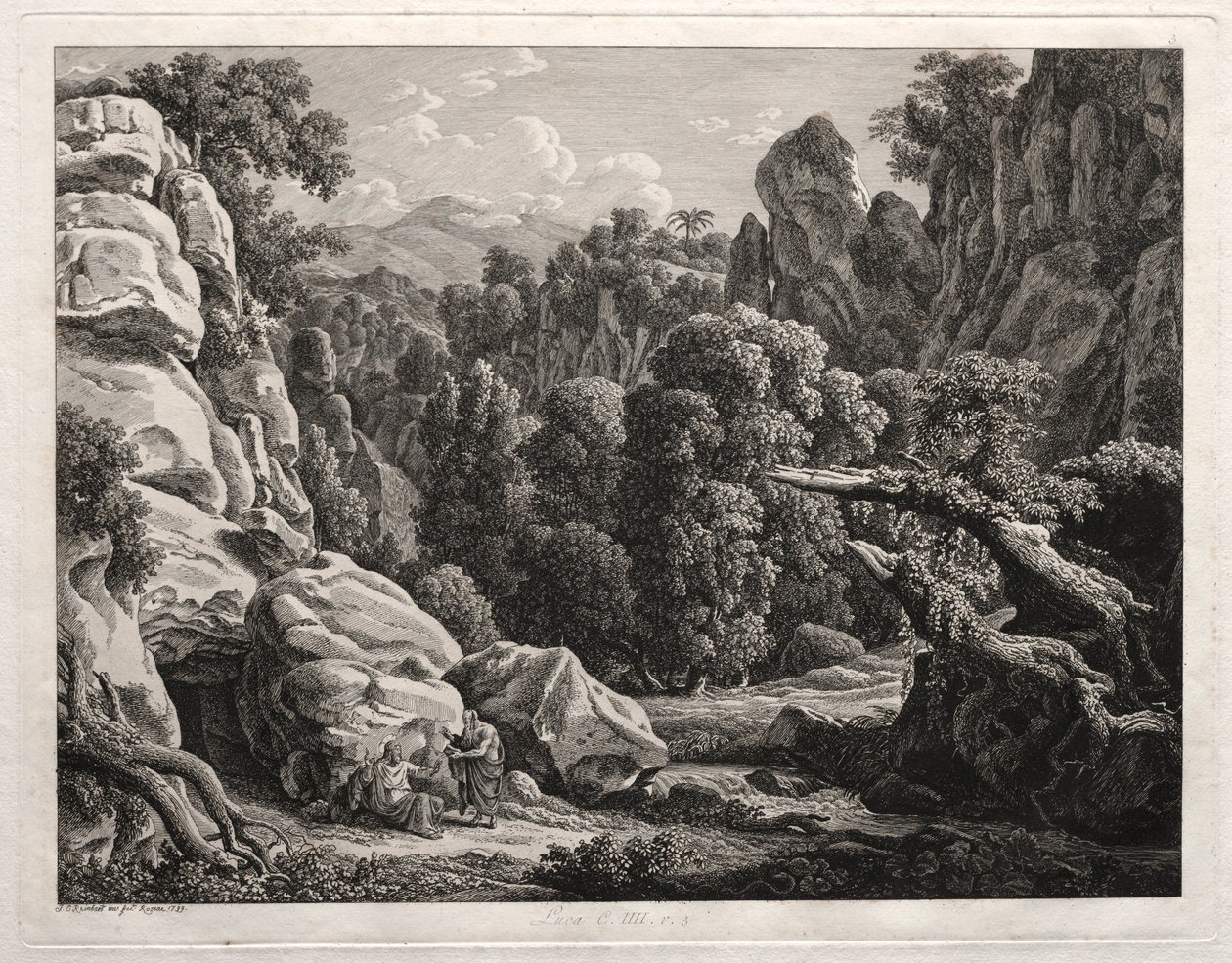 Paisagem Heroica: Paisagem com a Tentação de Cristo, 1799. de Johann Christian Reinhart