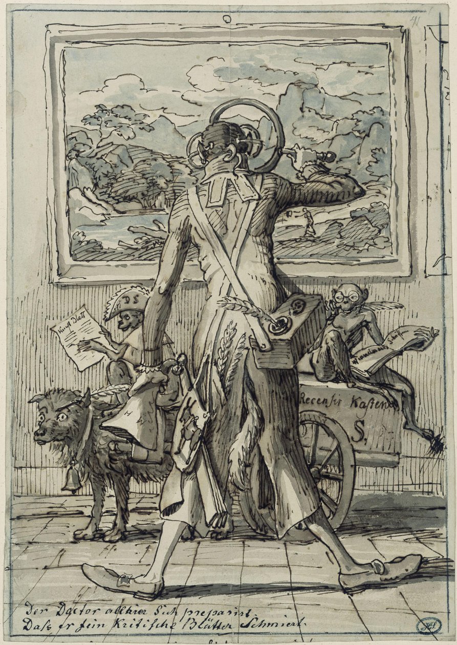Caricatura do Dr. Ludwig Schorn, em Munique de Johann Christian Reinhart