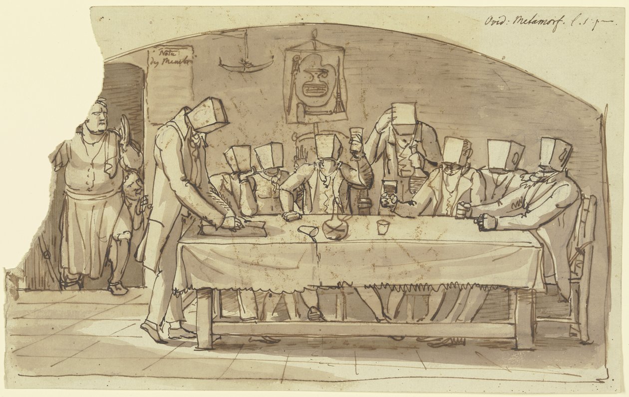 Gracejo de artistas numa osteria em Roma de Johann Christian Reinhart