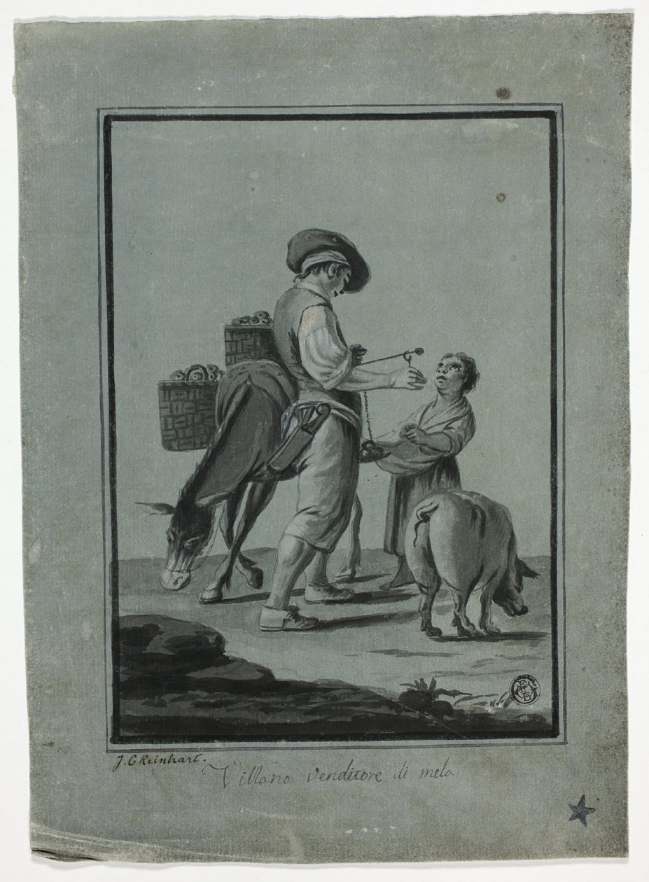 Camponês vendedor de maçãs de Johann Christian Reinhart