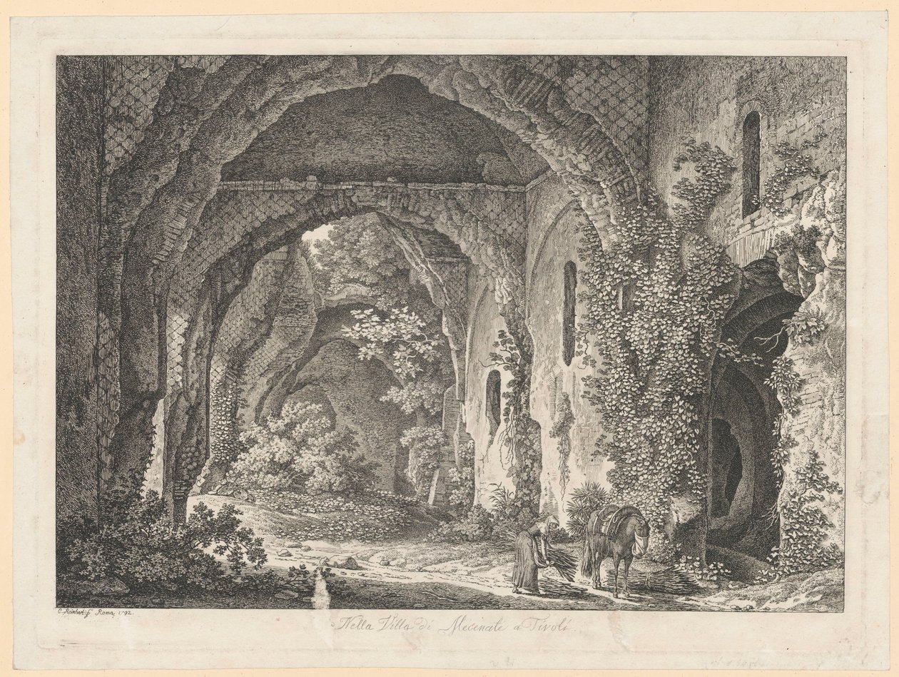 Paisagem - Na Villa de Mecenate, em Tivoli de Johann Christian Reinhart