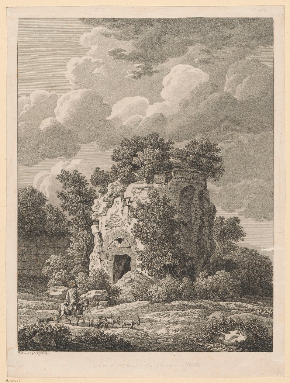 Paisagem - Sepolcro a Falerium Cittae Etruscum de Johann Christian Reinhart