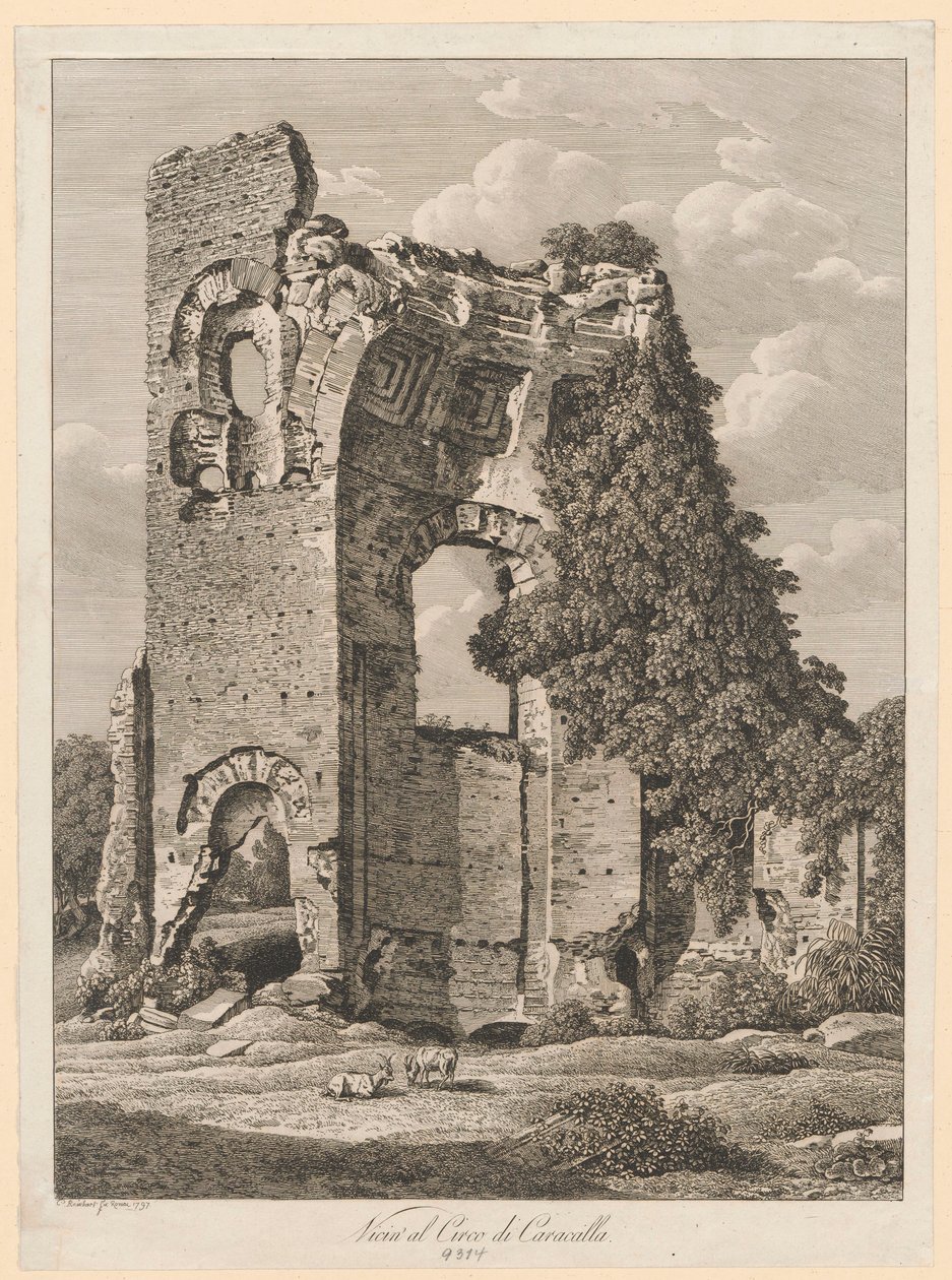 Paisagem - Perto do circo de Caracalla de Johann Christian Reinhart