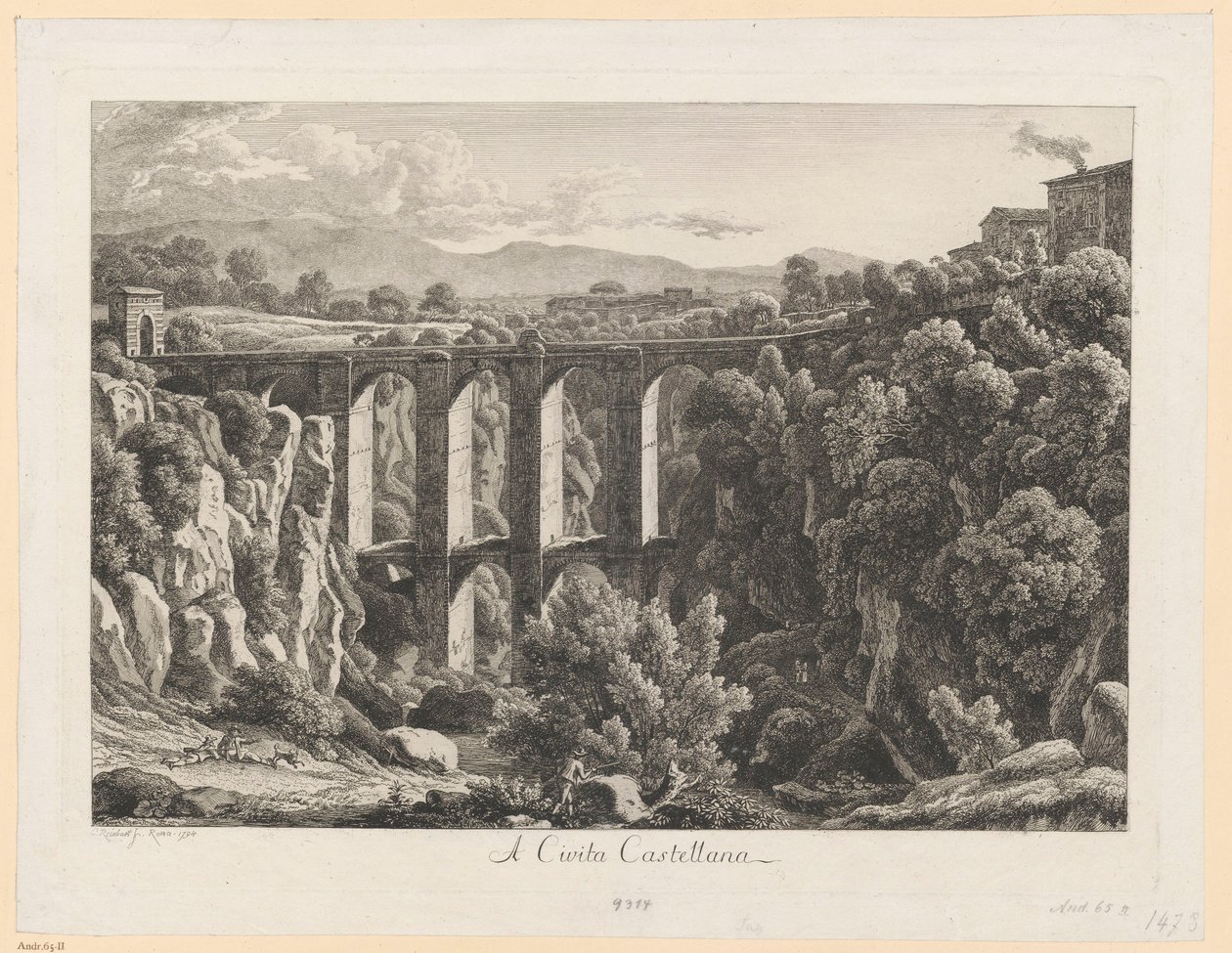 Paisagem com aqueduto - Civita Castellana de Johann Christian Reinhart