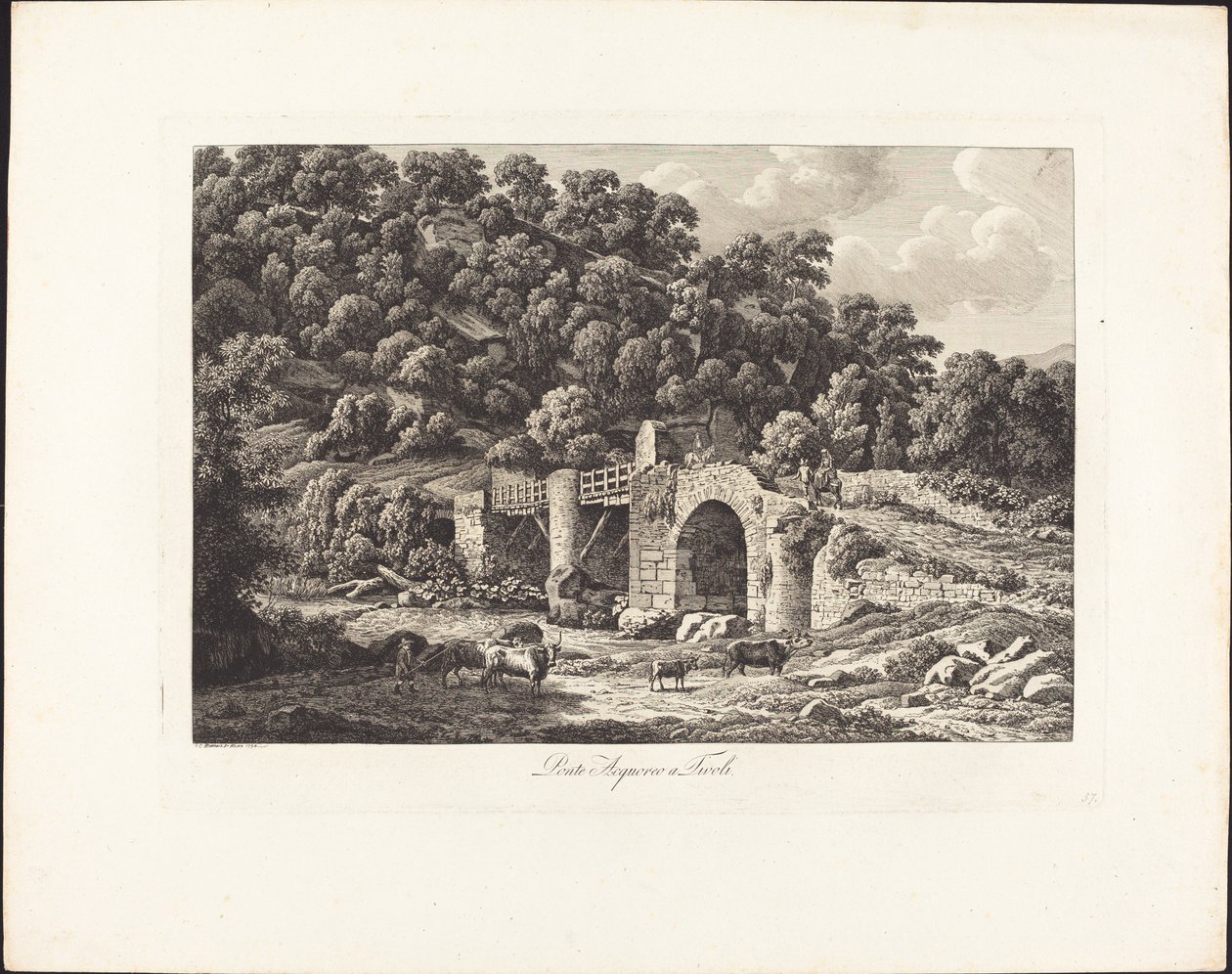 Ponte Acquoreo em Tivoli de Johann Christian Reinhart