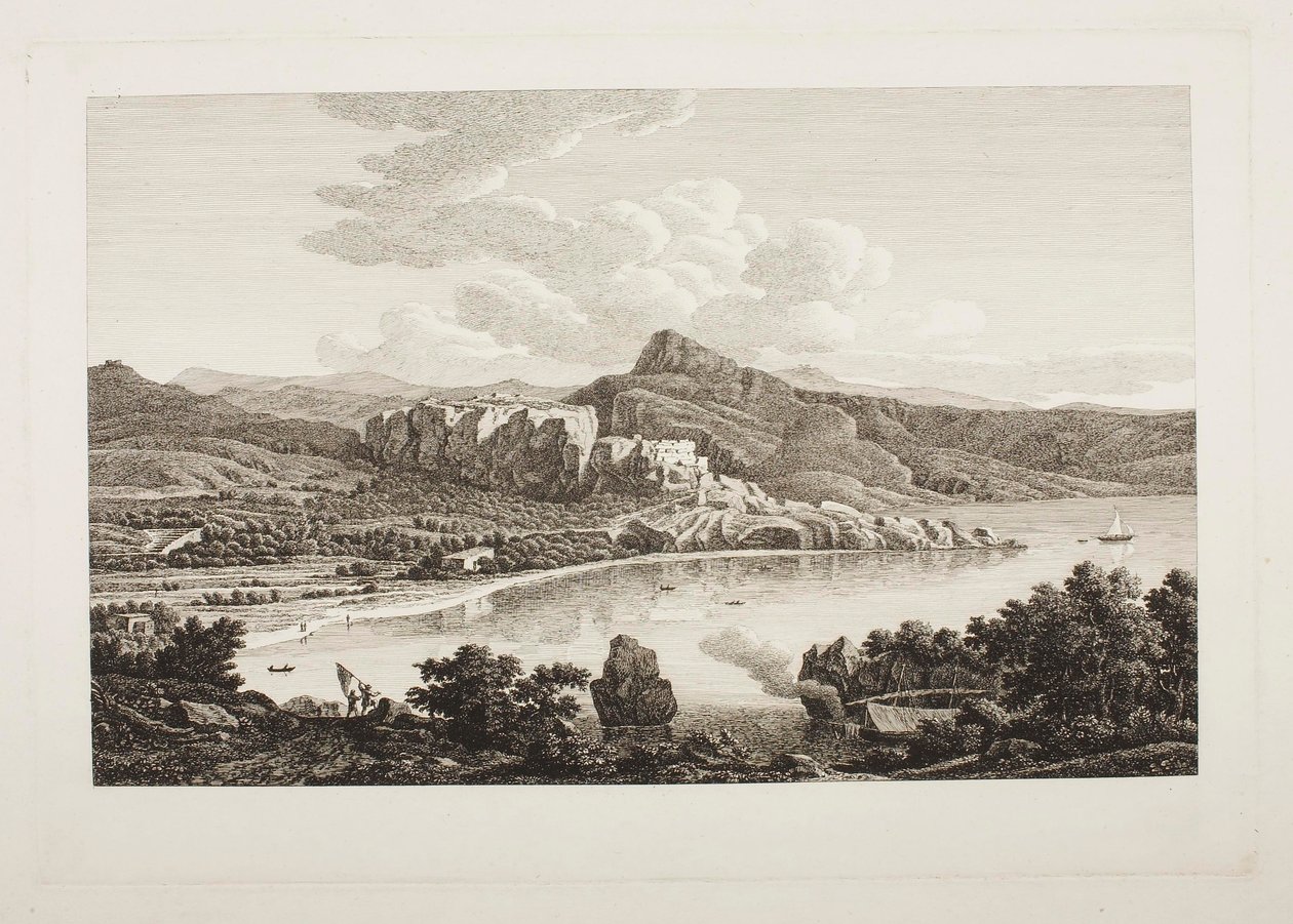 Vista das ruínas de Karthaea na ilha de Ceos de Johann Christian Reinhart