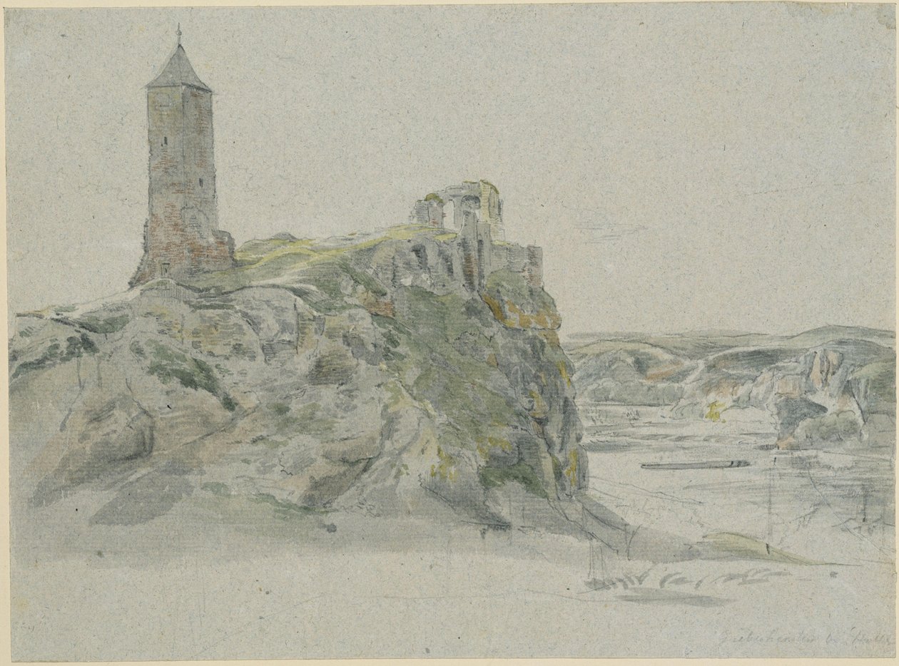 Ruínas do Castelo de Giebichenstein, perto de Halle an der Saale de Johann Christian Reinhart