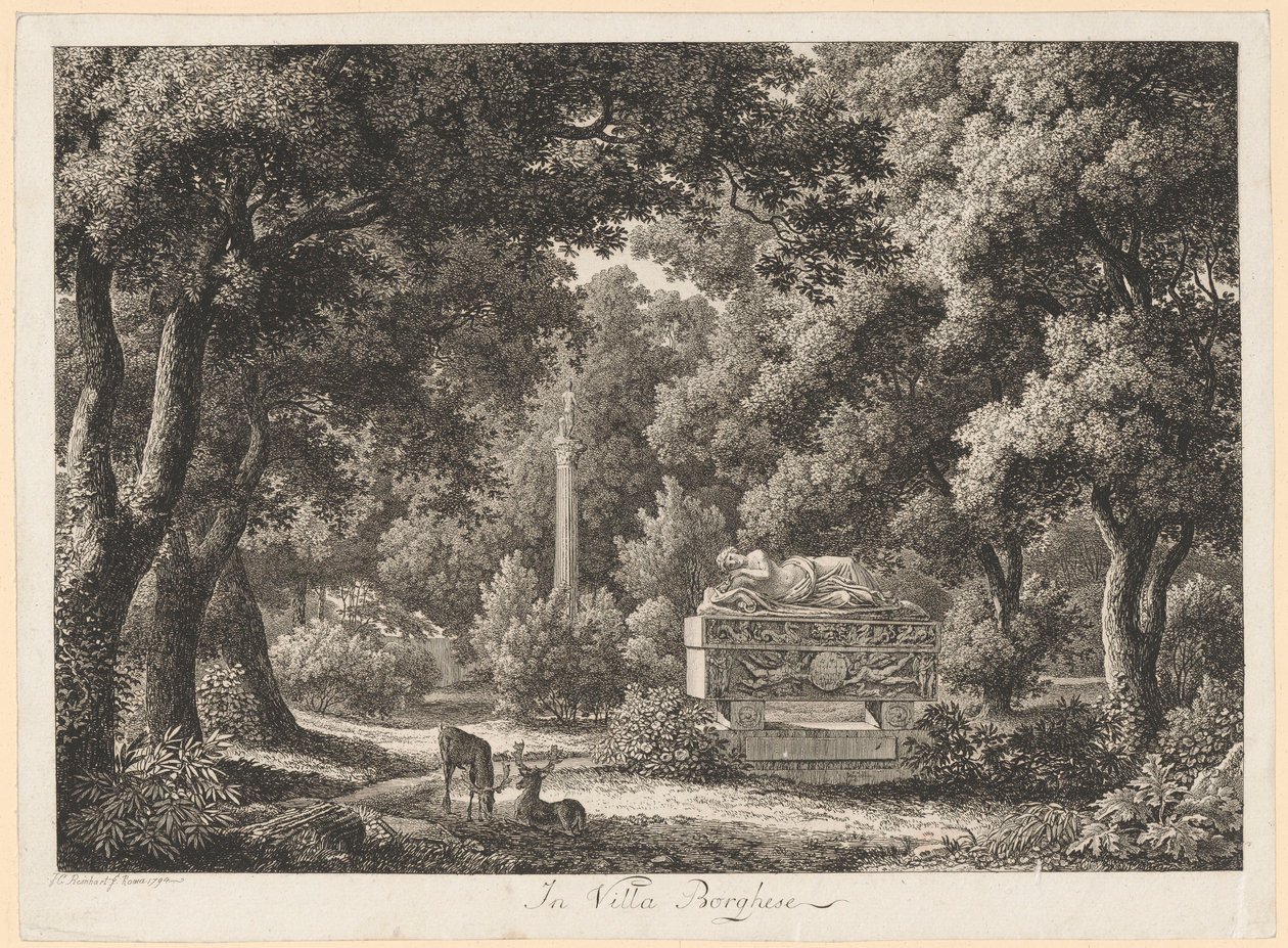 Nos jardins da Villa Borghese de Johann Christian Reinhart
