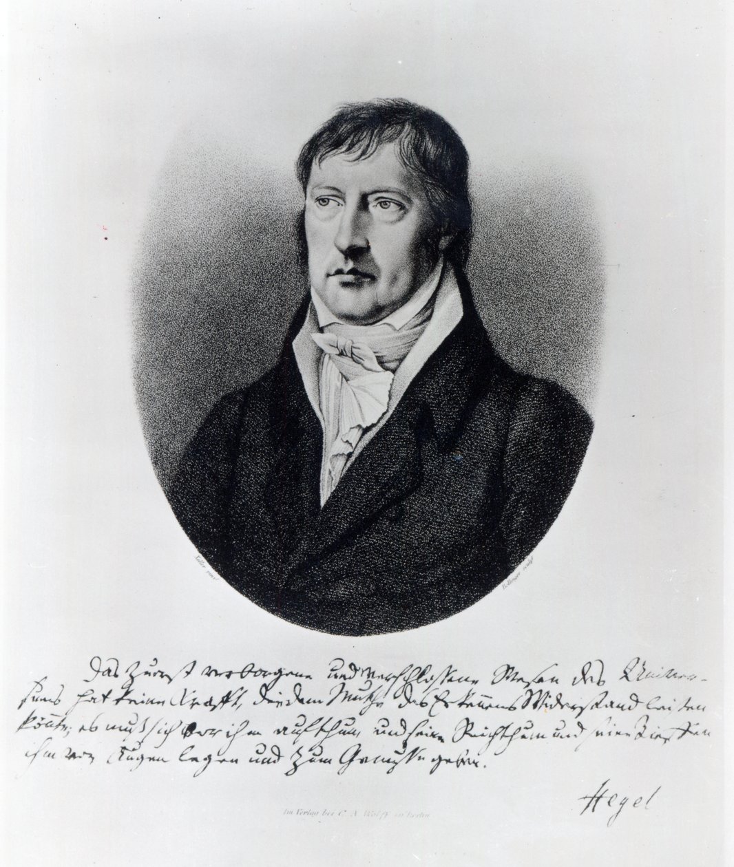 Georg Wilhelm Friedrich Hegel, gravado por FW Bollinger, c.1825 de Johann Christian Xeller