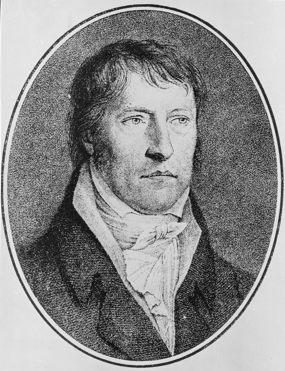 Retrato de Georg Wilhelm Friedrich Hegel (1770-1831), filósofo alemão, gravado c.1825 por FW Bollinger (1777-1825) de Johann Christian Xeller