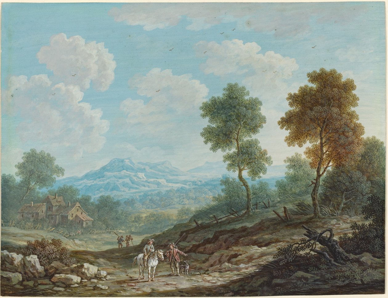 Viajantes em um amplo vale de Johann Christoph Dietzsch