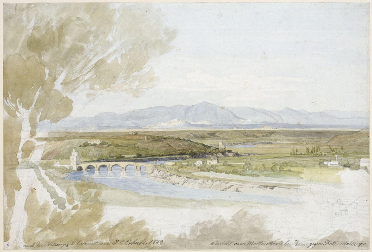 Vista do Monte Mario de Johann Christoph Erhard