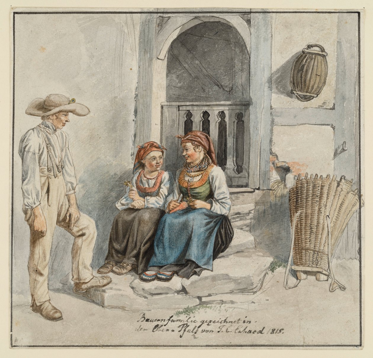 Família camponesa diante da casa de Johann Christoph Erhard