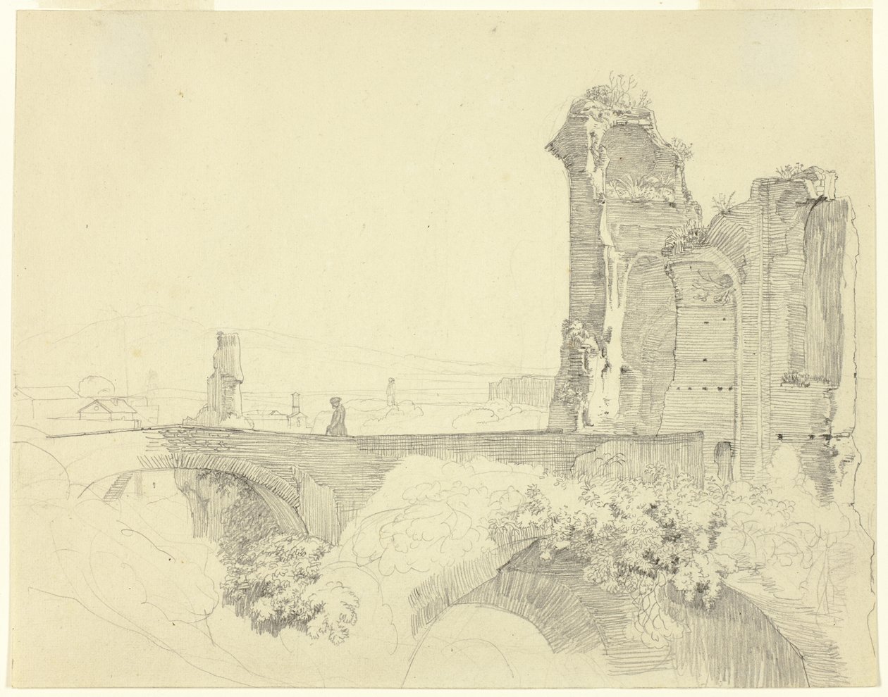 Ponte e torre em ruínas de Johann Christoph Erhard