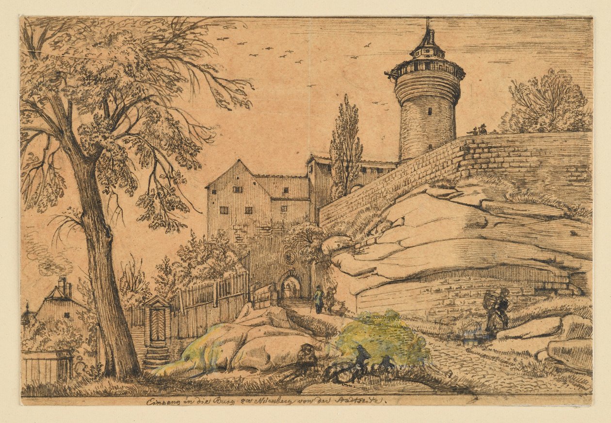 A entrada do castelo de Nuremberga pelo lado da cidade de Johann Christoph Erhard
