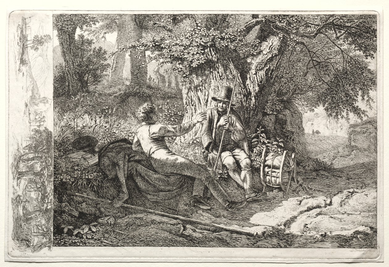 O artista descansando com seu guia de Johann Christoph Erhard