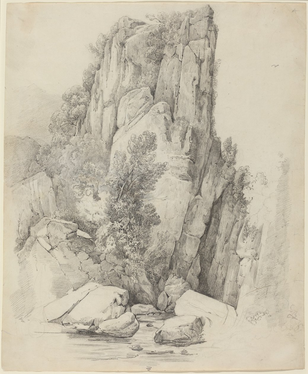 Escarpas rochosas sobre um ribeiro de Johann Christoph Erhard