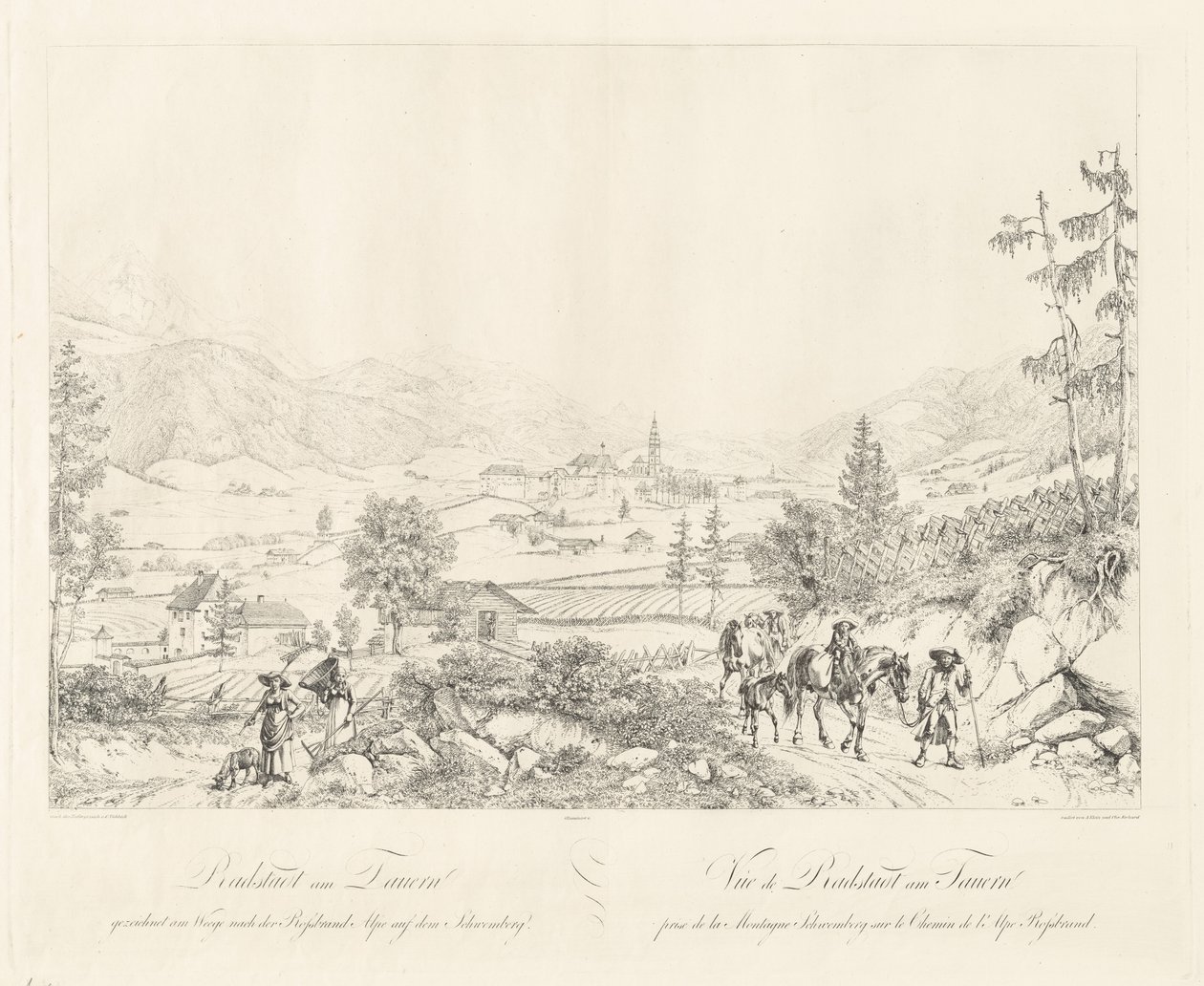 Radstadt perto de Tauern de Johann Christoph Erhard and Johann Adam Klein after Carl Ludwig Friedrich Viehbeck