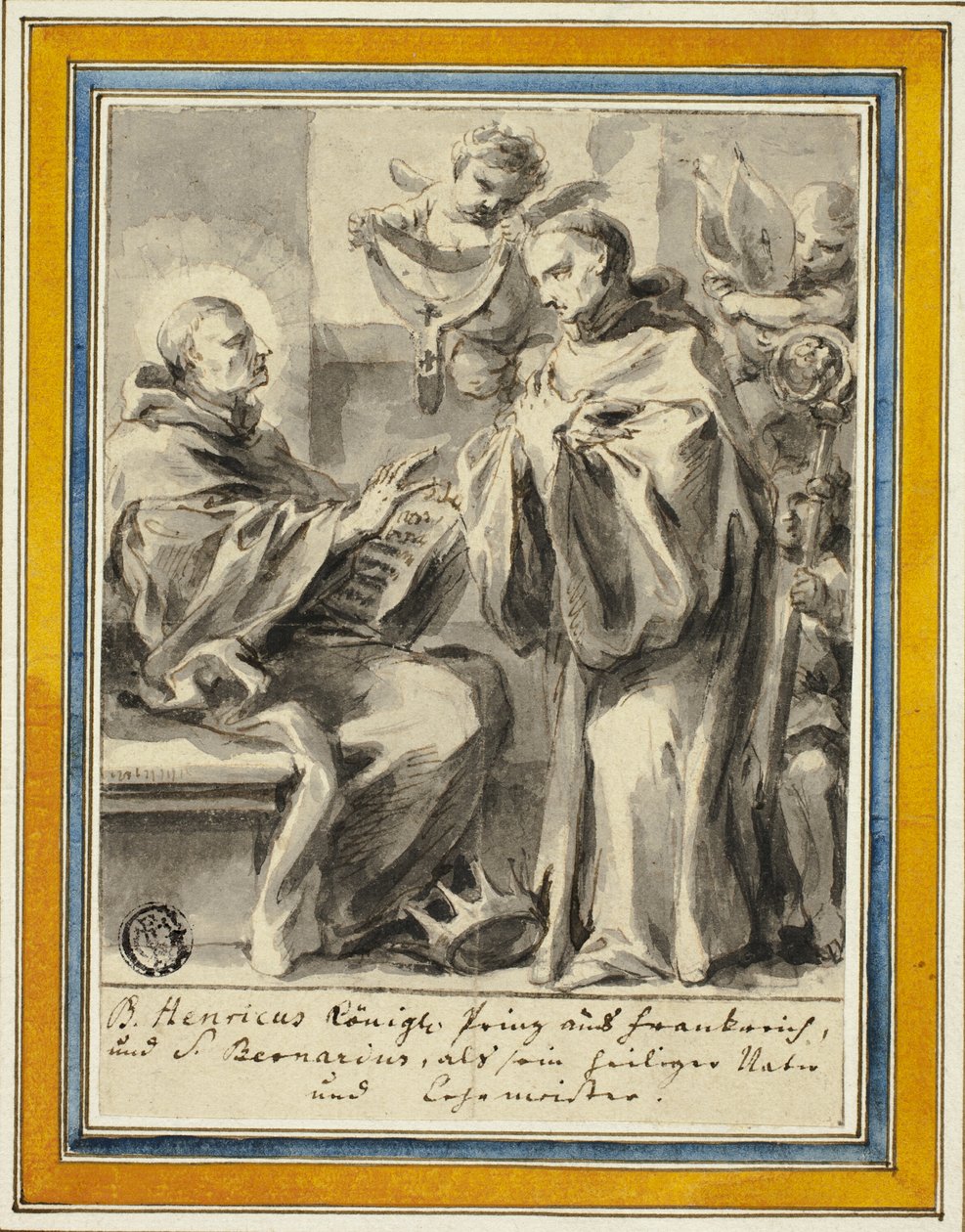 Rei Henrique da França e São Bernardo de Clairvaux de Johann Christoph Lischka