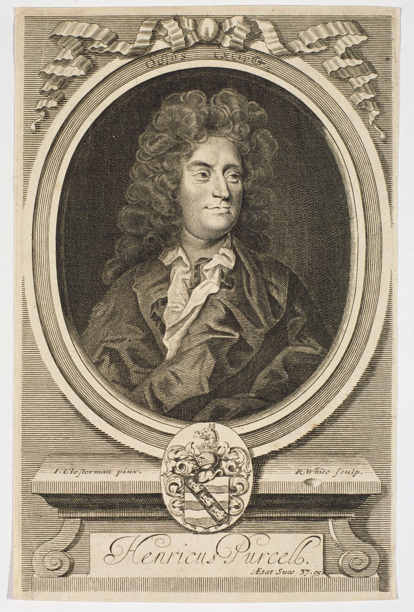 Retrato de Henry Purcell (1659-1695) gravado por Robert White (1645-1703) de Johann Closterman
