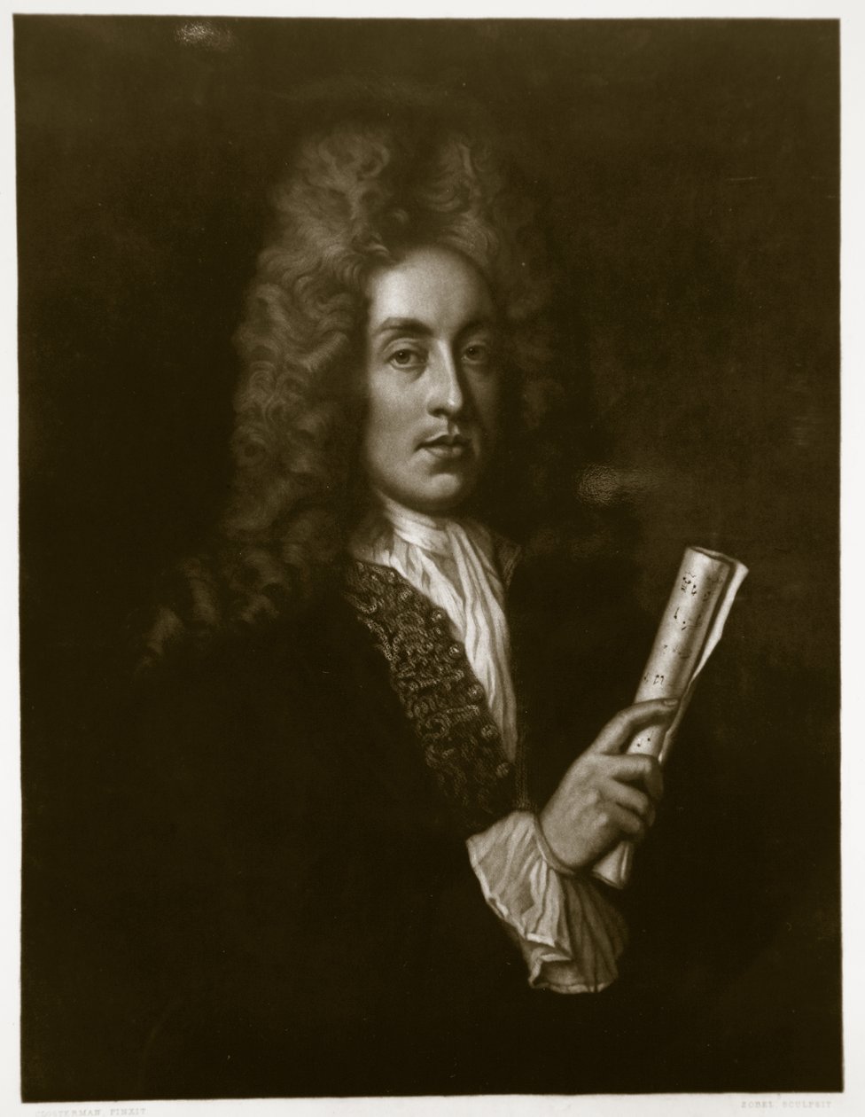 Retrato de Henry Purcell (1659-95) gravado por George J. Zobel (1810-81) de Johann Closterman