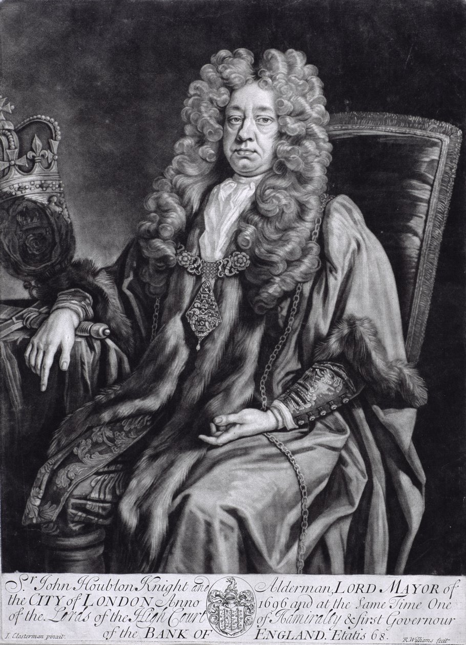 Sir John Houblon (1632-1711) gravado por R. Williams de Johann Closterman