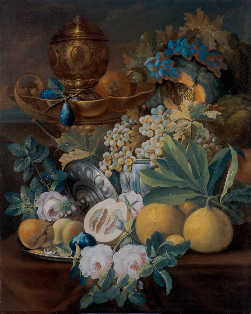 Natureza morta com frutas e flores de Johann Conrad Eichler