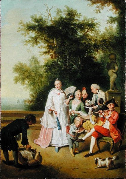 Um Champetre de Pés num Terraço (óleo sobre tela) de Johann Conrad Seekatz