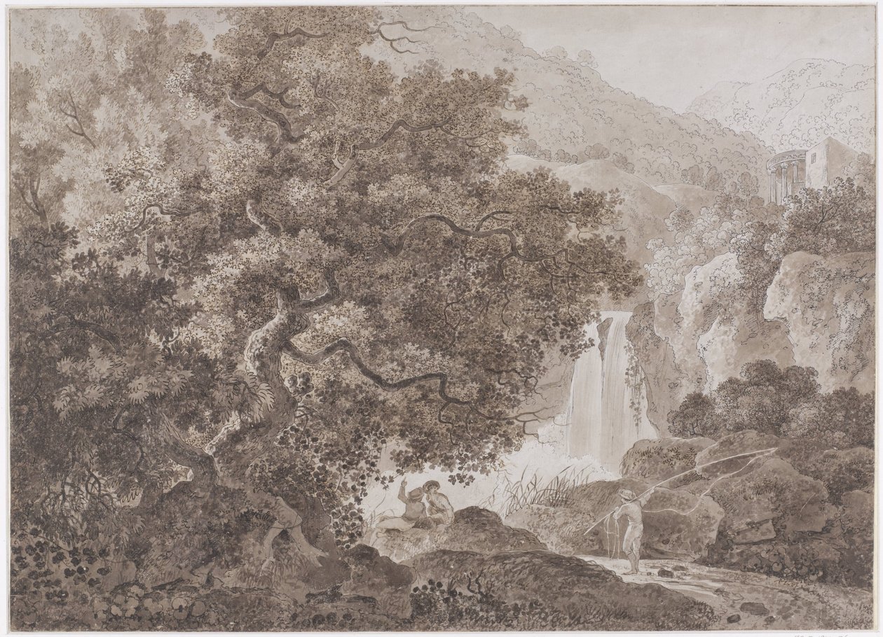 Paisagem de montanha arborizada (Tivoli) de Johann Conrad Steiner