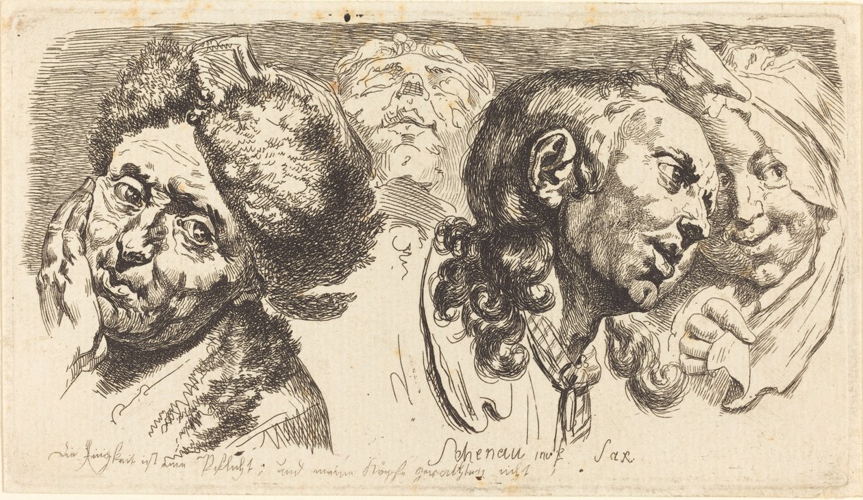Quatro cabeças de Johann Eleazar Schenau