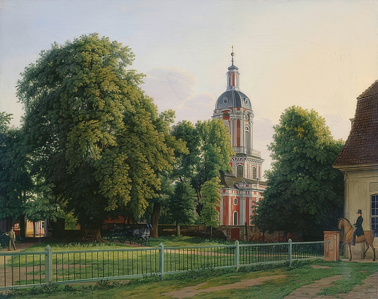 Igreja no parque de Schloß Buch de Johann Erdmann Hummel