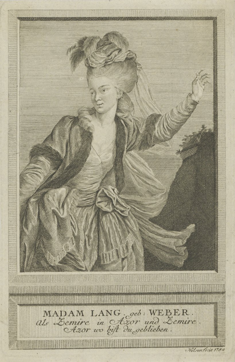 Aloisia Lange, nascida Weber 1760-1839 como Zemire, 1784. de Johann Esaias Nilson