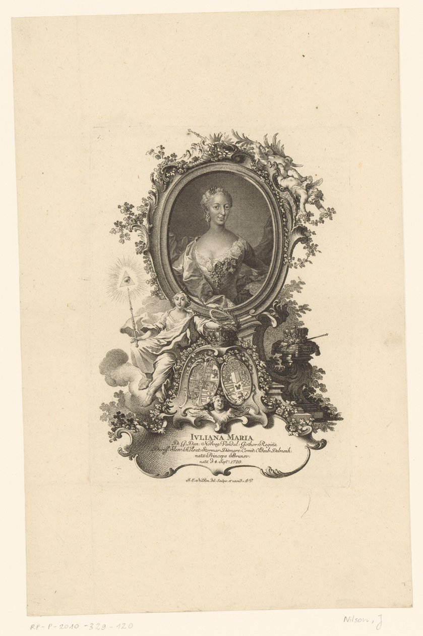 Retrato Juliana Maria van Sleeswijk Hollsteyn de Johann Esaias Nilson