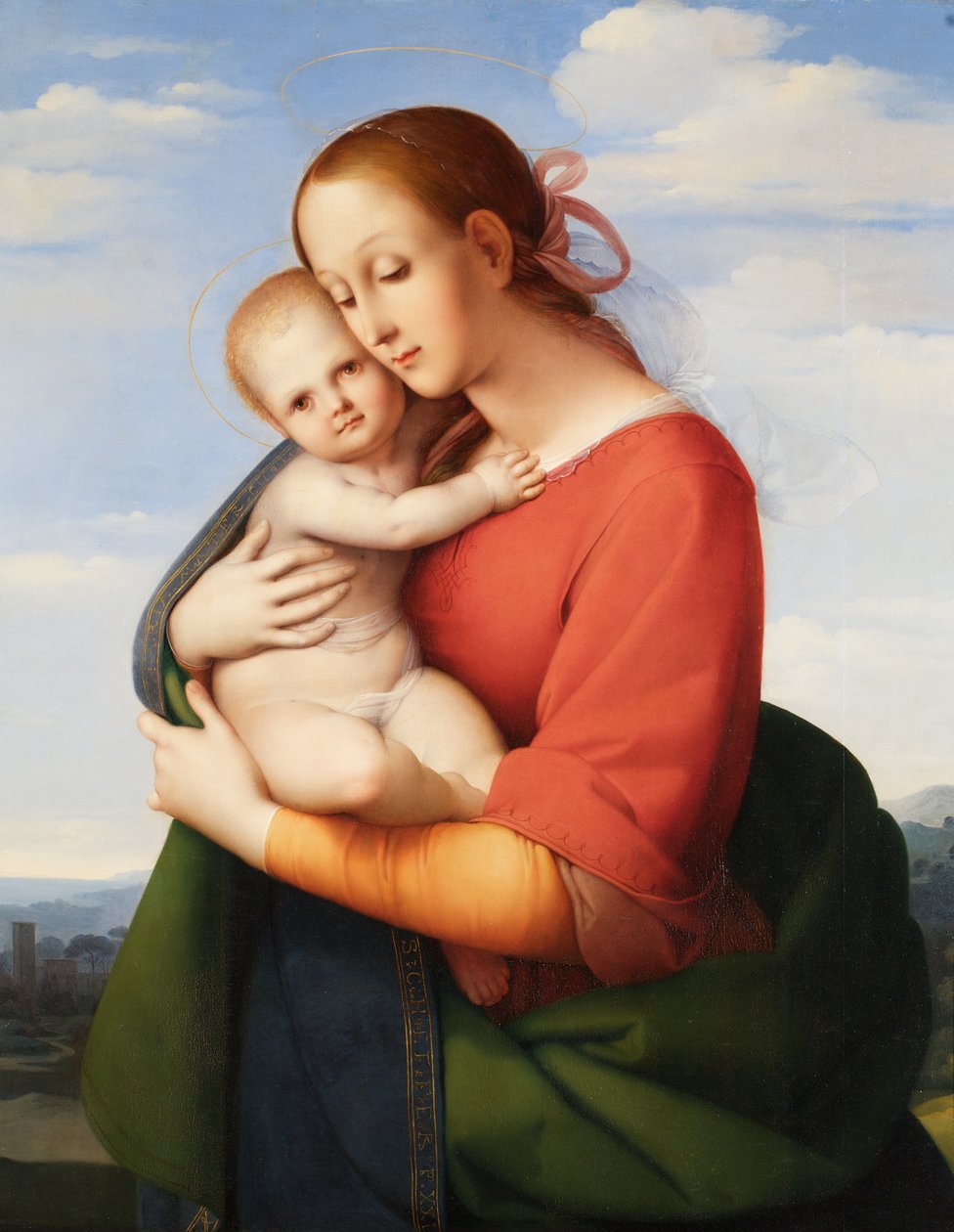 Madonna e criança de Johann Evangelist Scheffer von Leonhardshoff