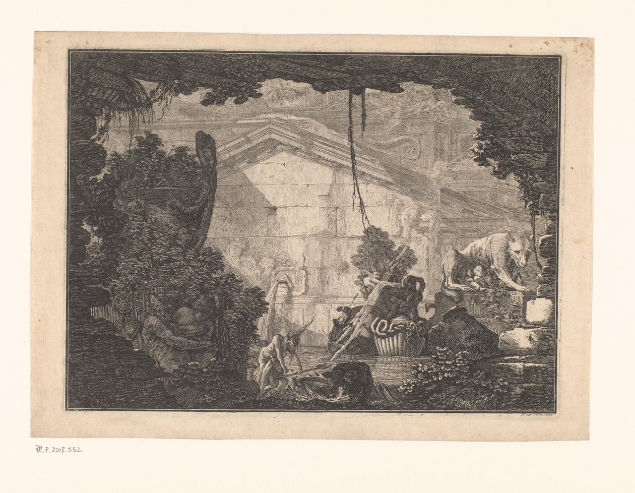 Capricismo arquitectónico com figuras de Johann Ferdinand Hetzendorff von Hohenberg
