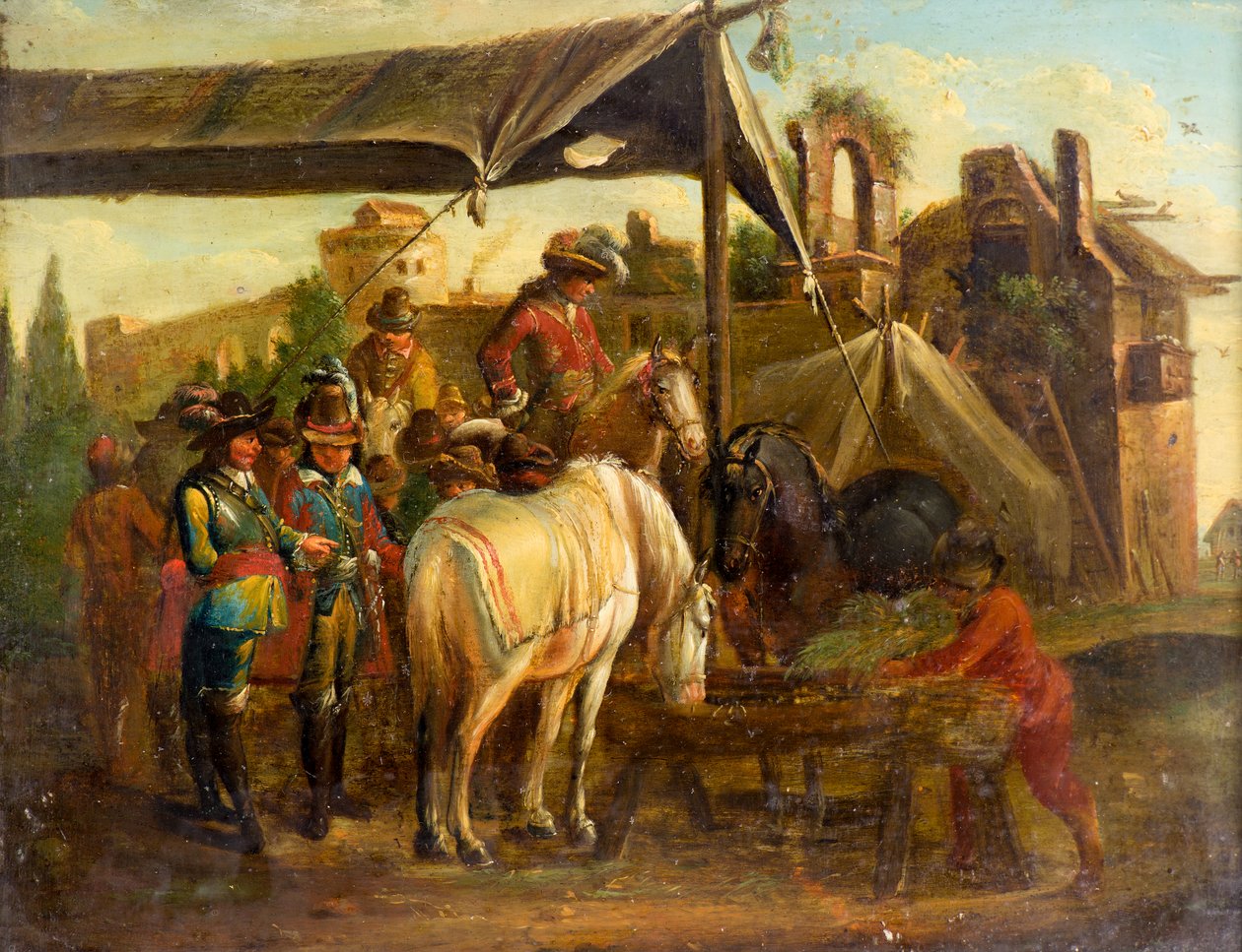 Um Mercado Horse de Johann Friedrich (manner of) Morgenstern
