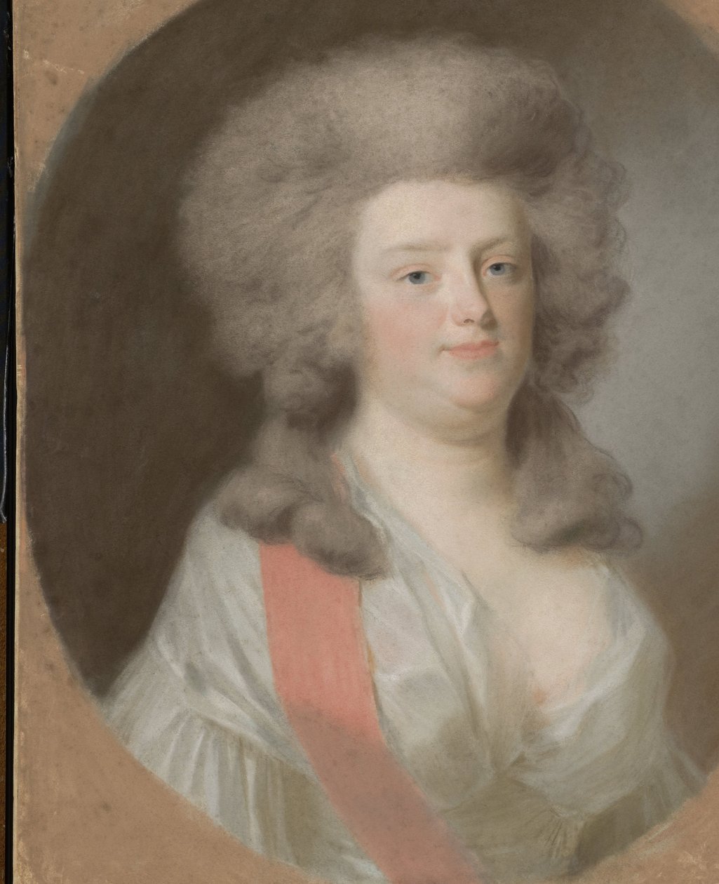 Augusta Maria Carolina de Nassau-Weilburg (1764-1802). Primo de William V, Príncipe de Orange-Nassau, filha da sua irmã Carolina de Johann Friedrich August Tischbein