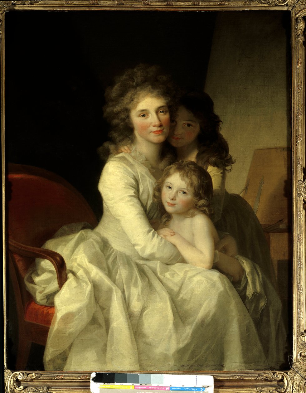 Sophie Muller e suas duas filhas Pintura de Johann Friedrich August Tischbein (1750-1812) 1792 em Paris, Museu de Artes Decorativas de Johann Friedrich August Tischbein