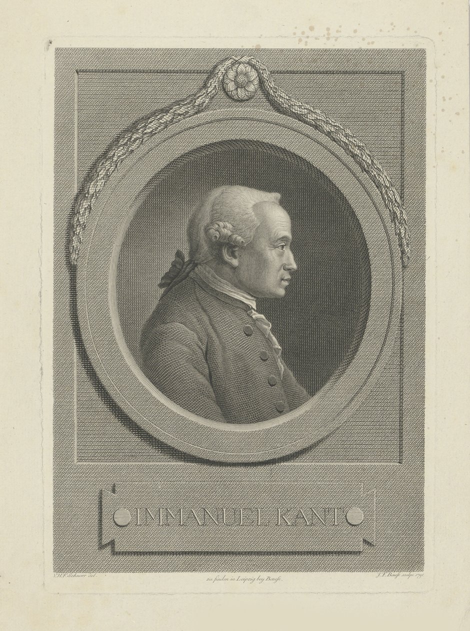 Retrato de Immanuel Kant 1724-1804, 1791. de Johann Friedrich Bause