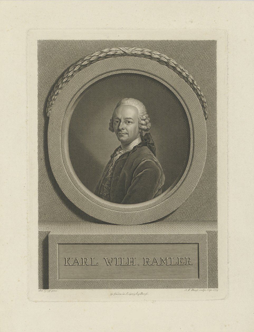 Retrato de Karl Wilhelm Ramler 1725-1798, 1774. de Johann Friedrich Bause