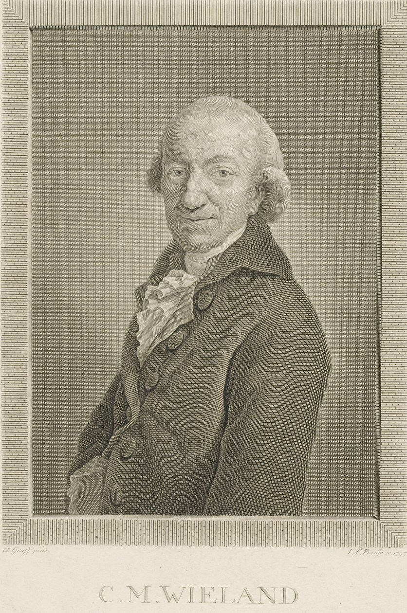 Retrato do poeta e escritor Christoph Martin Wieland 1733-1813, 1797. de Johann Friedrich Bause