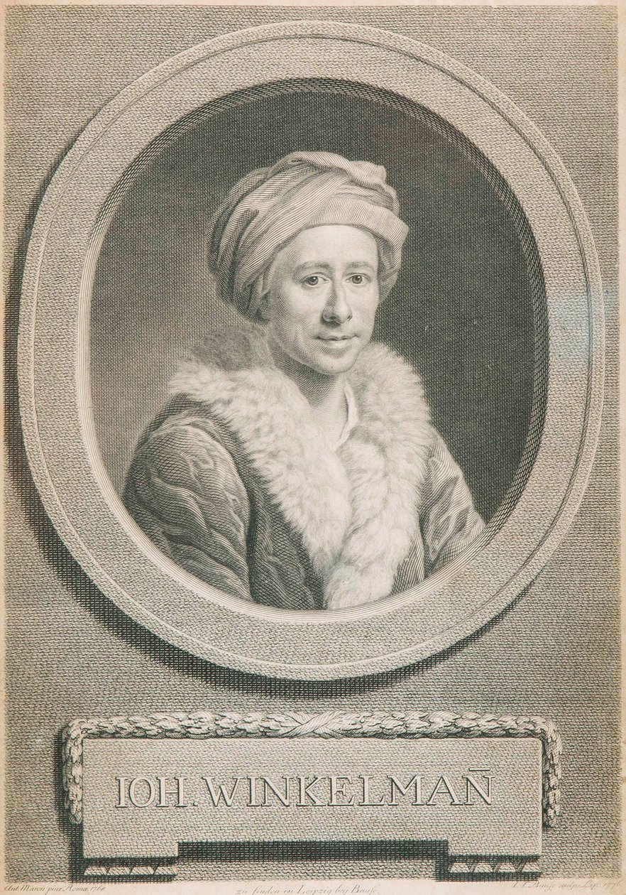 Retrato do historiador de arte e arqueólogo Johann Joachim Winckelmann 1717-1768, 1776. de Johann Friedrich Bause