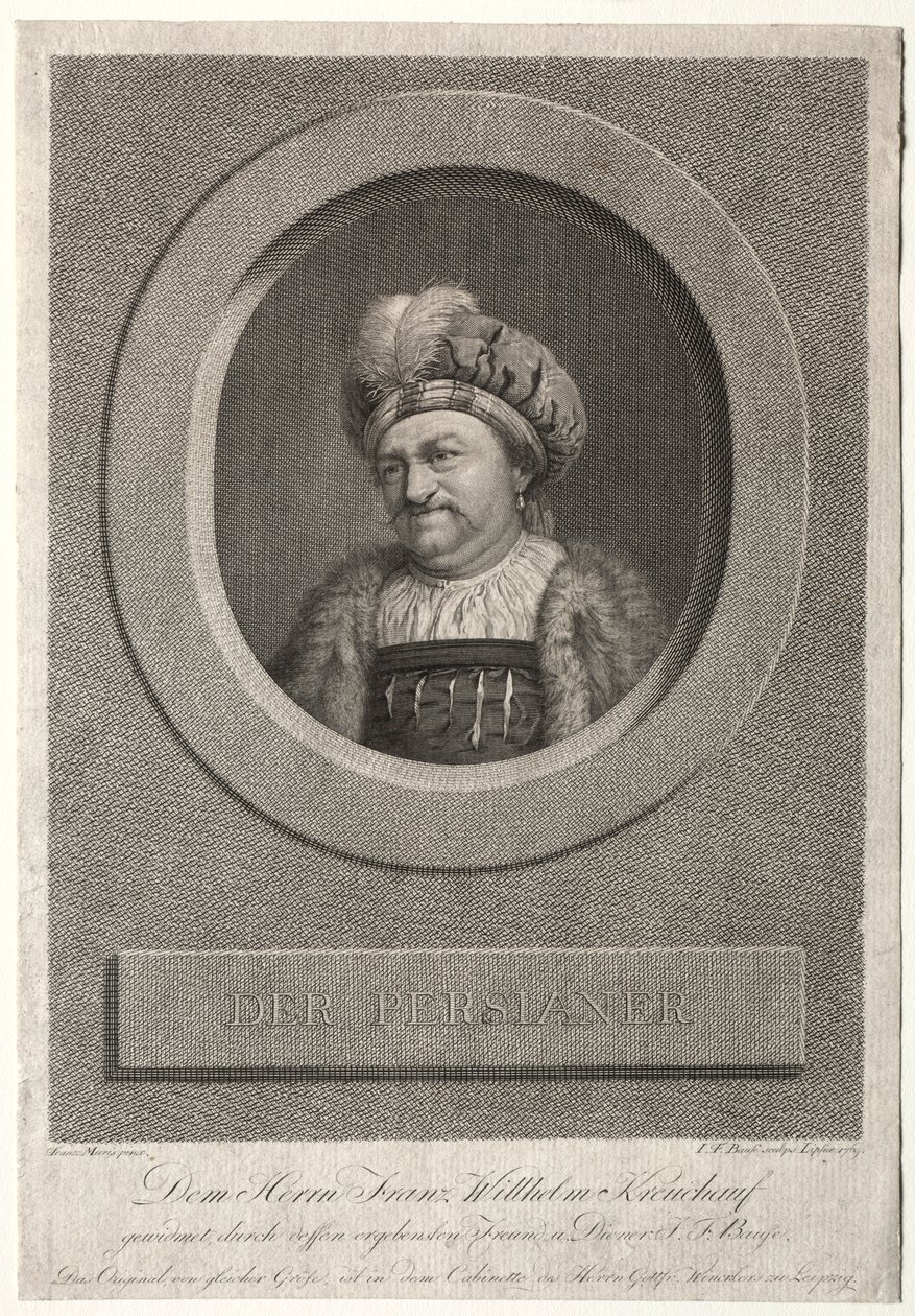 O persa - retrato de Franz Wilhelm Kreuchauf, 1869. de Johann Friedrich Bause