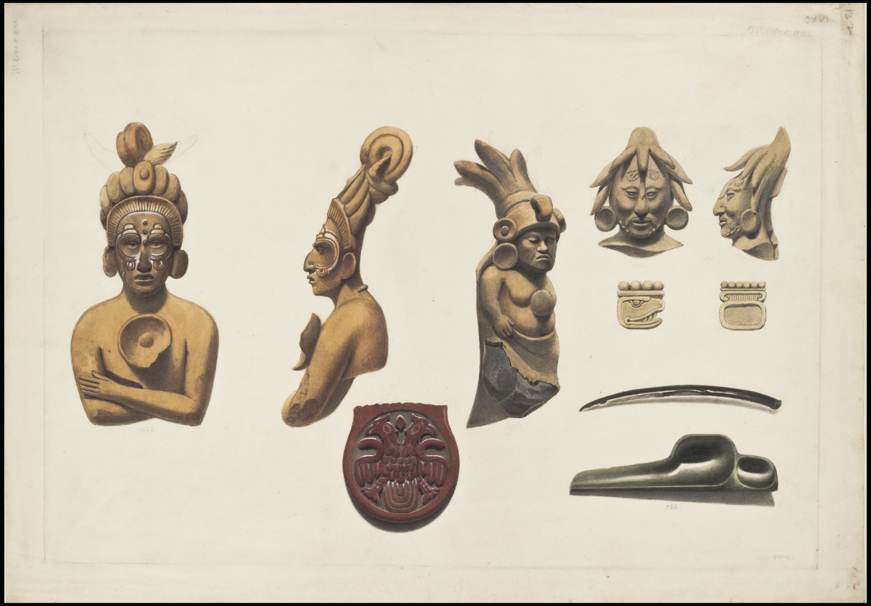 Uma coleção de obras de arte originais de Waldeck sobre a Mesoamérica, Caixa 10 de 22 de Johann Friedrich Maximilian von Waldeck