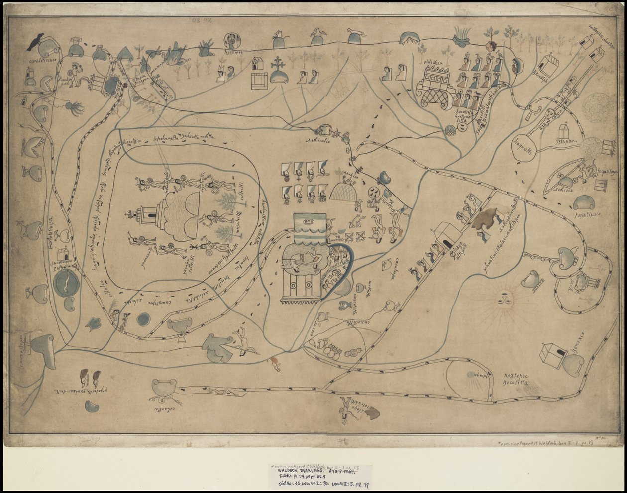 Uma coleção de obras de arte originais de Waldeck sobre a Mesoamérica, Caixa 18 de 22 de Johann Friedrich Maximilian von Waldeck